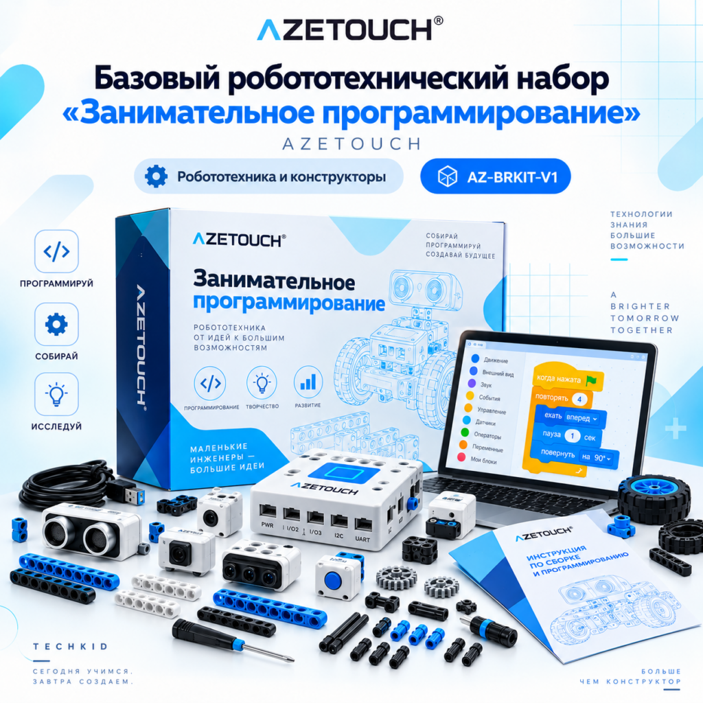 Базовый робототехнический набор Занимательное программирование AZETOUCH
